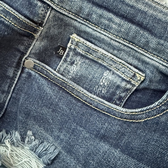 Judy Blue Mid-Rise Cuffed Destroyed Boyfriend Denim Jeans  Size 16W Medium Blue - Picture 6 of 12